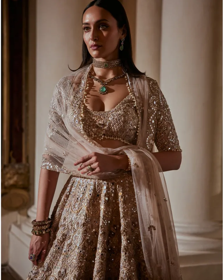 Dusky Rose Mirror Lehenga Set
