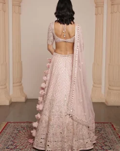Dust Pink Paisley Rose Gold Lehenga Set