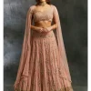 Dusty Pink With Gold Work Lehenga Set