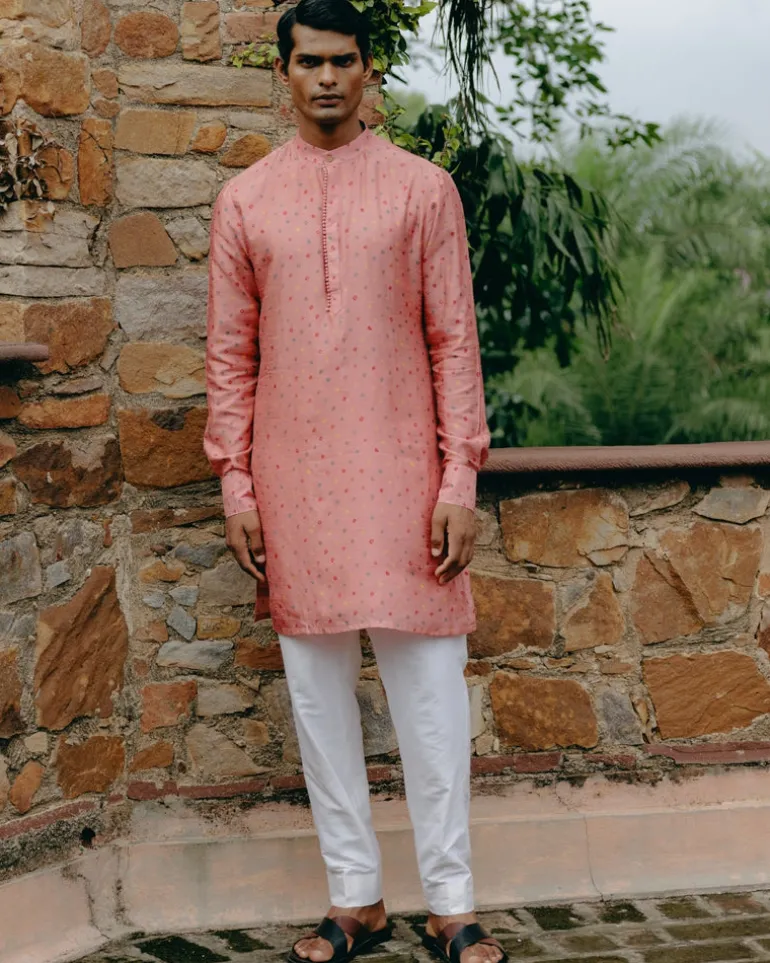 Dusty Rose Printed Kurta Set