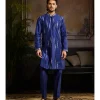 Electric Blue & Silver Cutdana And Acrylic All Over Work Kurta Paired With Electric Blue Pants