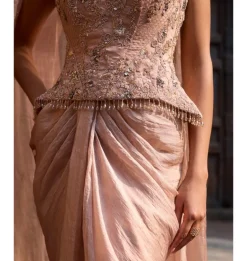 Ember Rose Corset and Drape Skirt Set with Dupatta