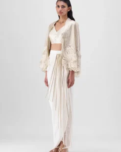 Embroidered Cape Set