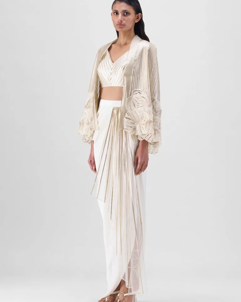 Embroidered Cape Set