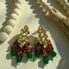Emerald and Ruby Polki Earrings