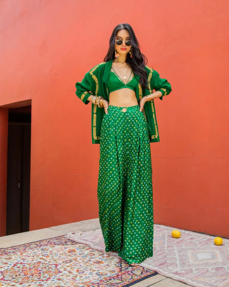 Emerald Bandhini Set