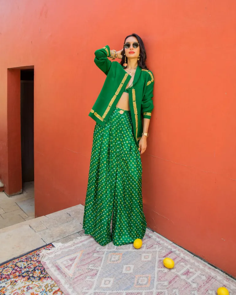 Emerald Bandhini Set