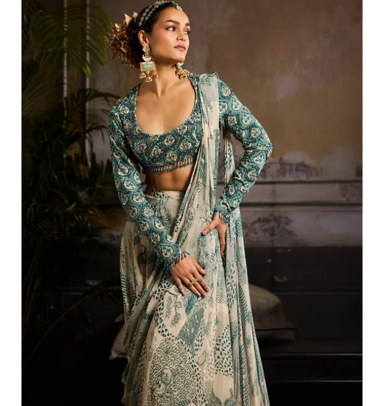 Emerald Sands Skirt Sari Set