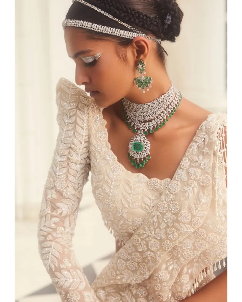 Emma Ivory Embroidered Lehenga Set
