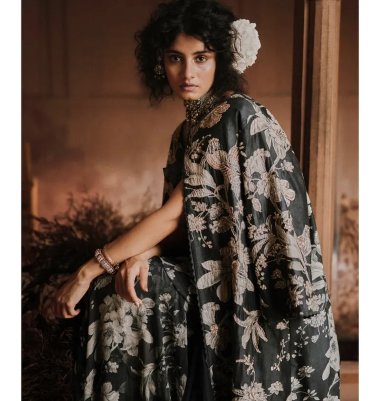Enchanting Habitat Printed Sari Set