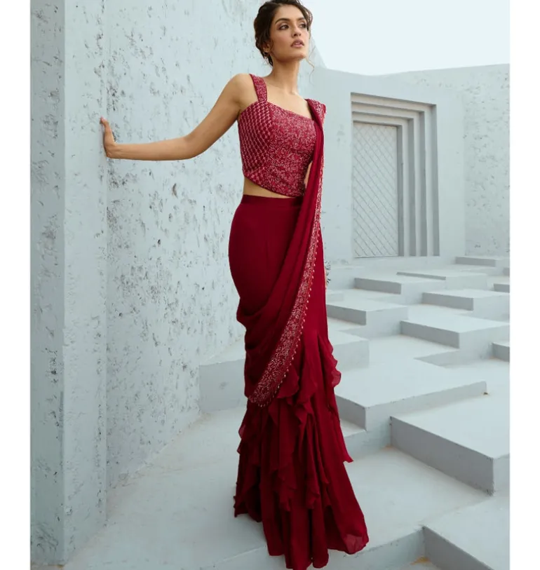 Estelle Corset Pre Drape Sari Set