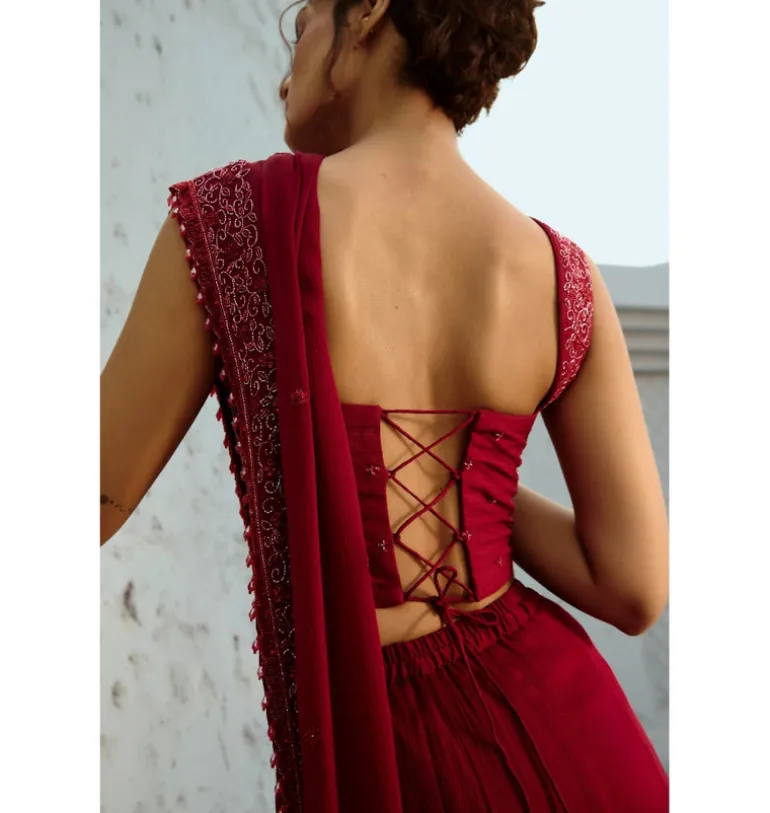 Estelle Corset Pre Drape Sari Set