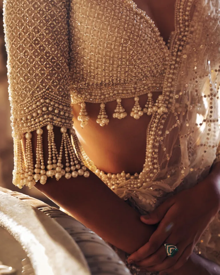 Falaknuma Ivory Pearl Lehenga Set