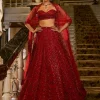 Falaknuma Red Crystal Lehenga Set