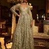 Falaknuma Sage Green Cut Work Jacket Sharara Set