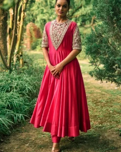 Farasha Pink Anarkali Set
