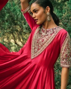 Farasha Pink Anarkali Set