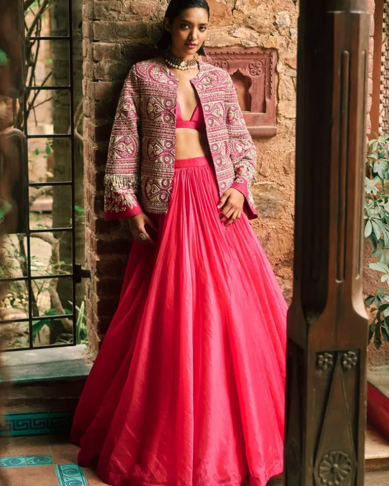 Farasha Pink Jacket Set