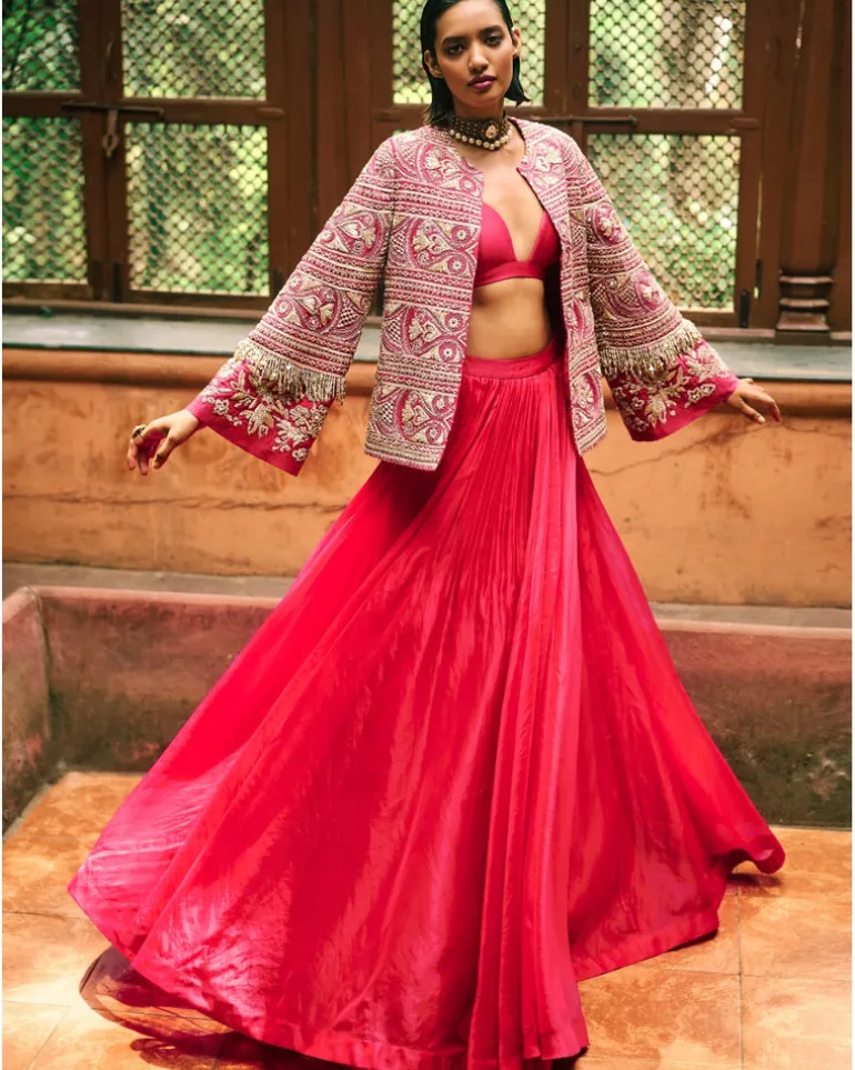 Farasha Pink Jacket Set