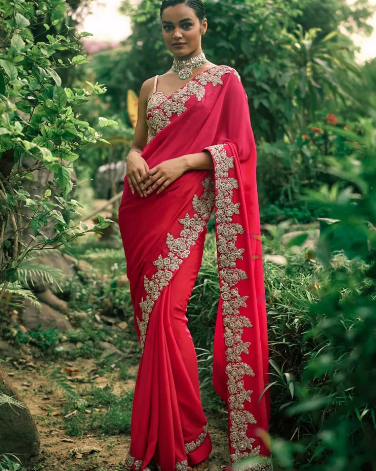 Farasha Pink Sari Set
