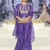 Fatima Purple Embroidered Kurta And Frill Sharara With Dupatta Set
