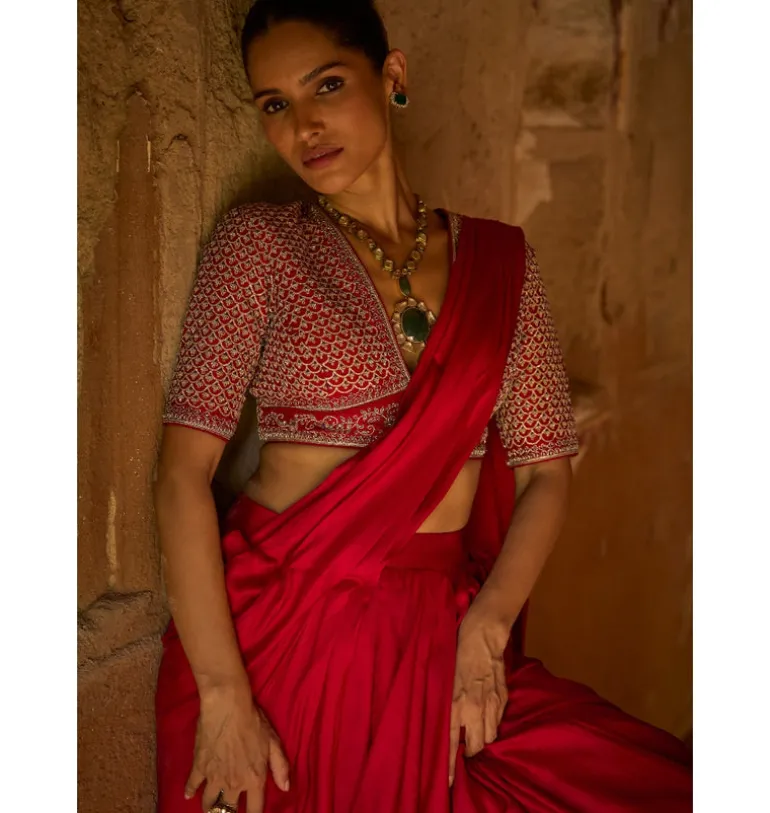 Fazia Pre-Draped Sari Set