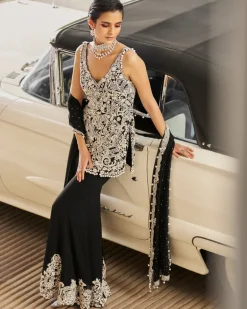 Fiori Black Pearl Sharara Set