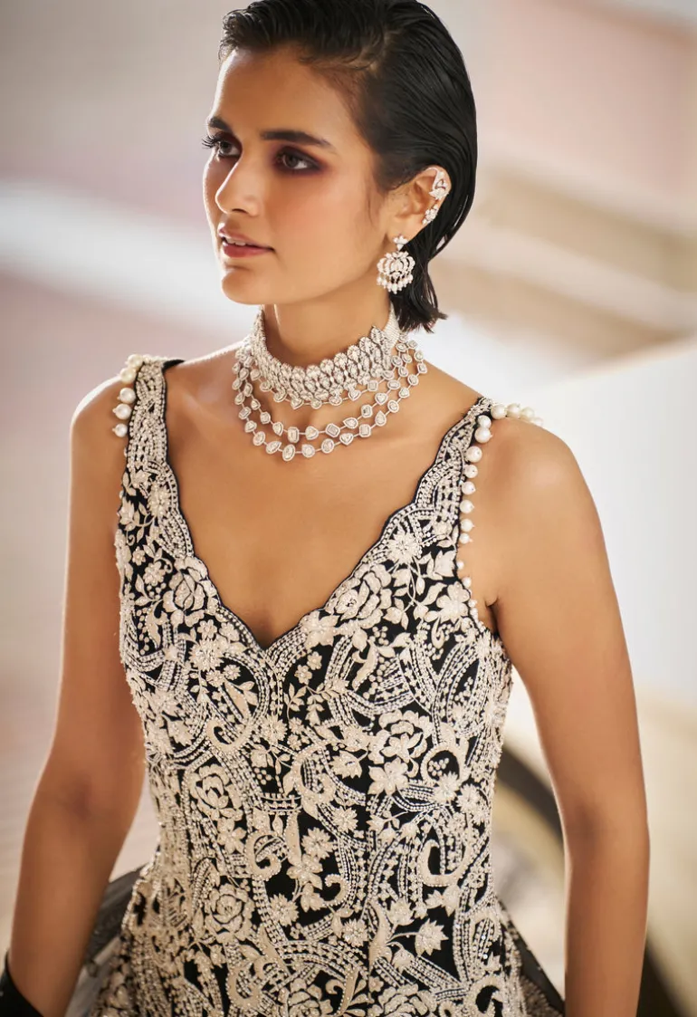 Fiori Black Pearl Sharara Set