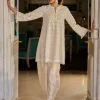 Fiori Cream Pearl Dhoti Set