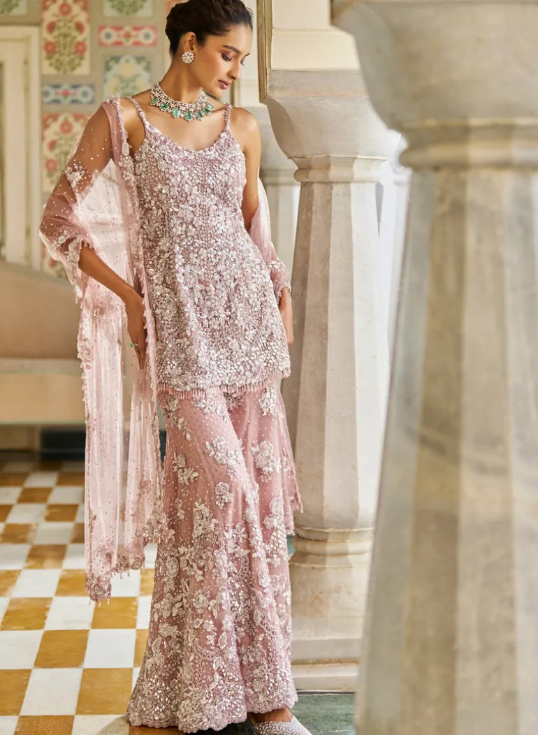 Fiori Mauve Sequin Sharara Set