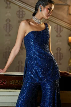 Fiori Navy Sequin Sharara Set