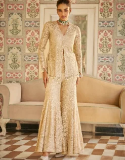 Fiori Nude Paisley Sharara Set