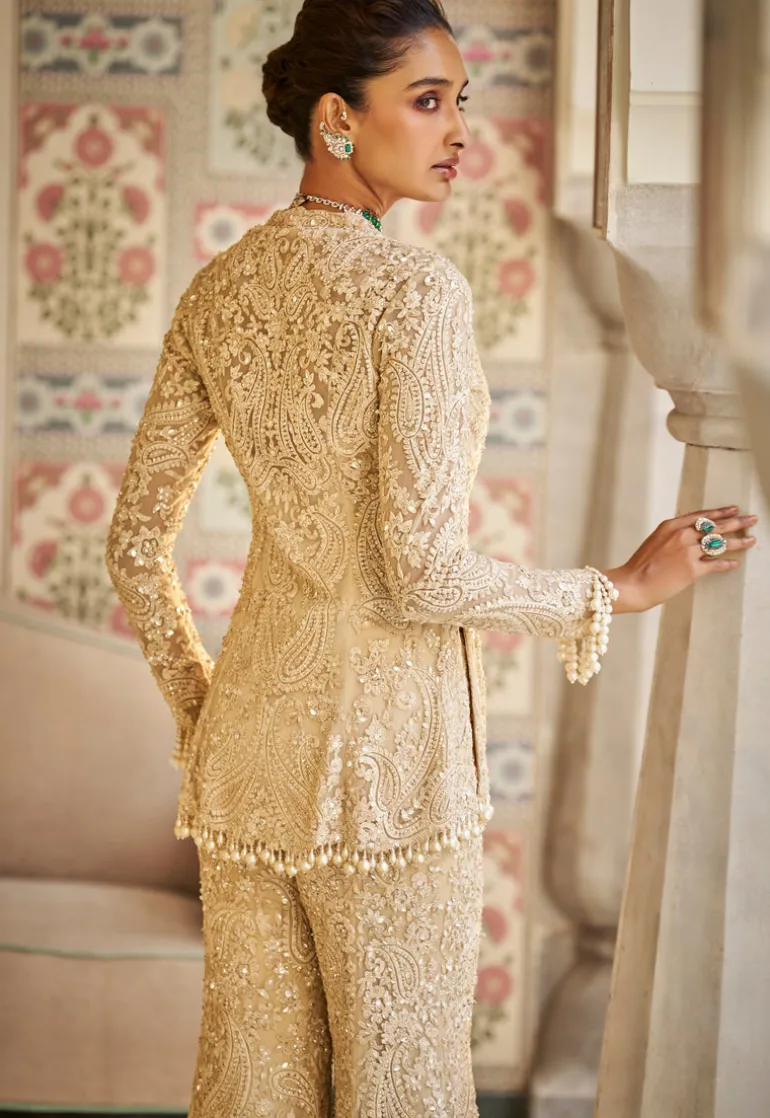 Fiori Nude Paisley Sharara Set