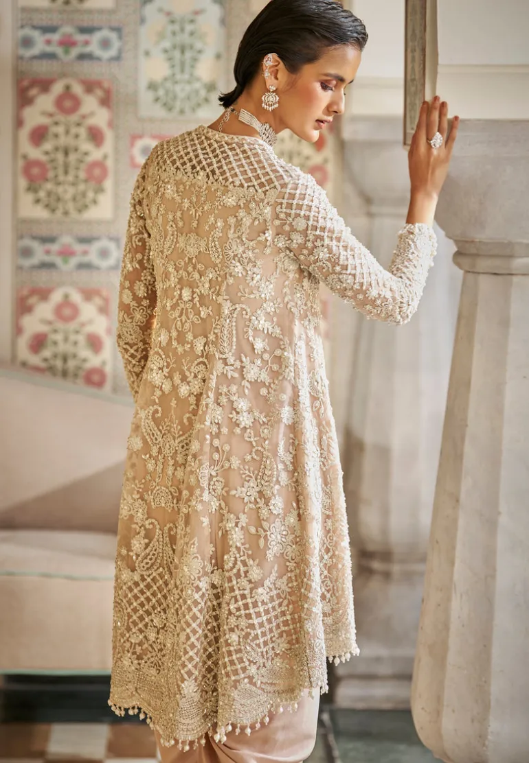 Fiori Nude Pearl Dhoti Set