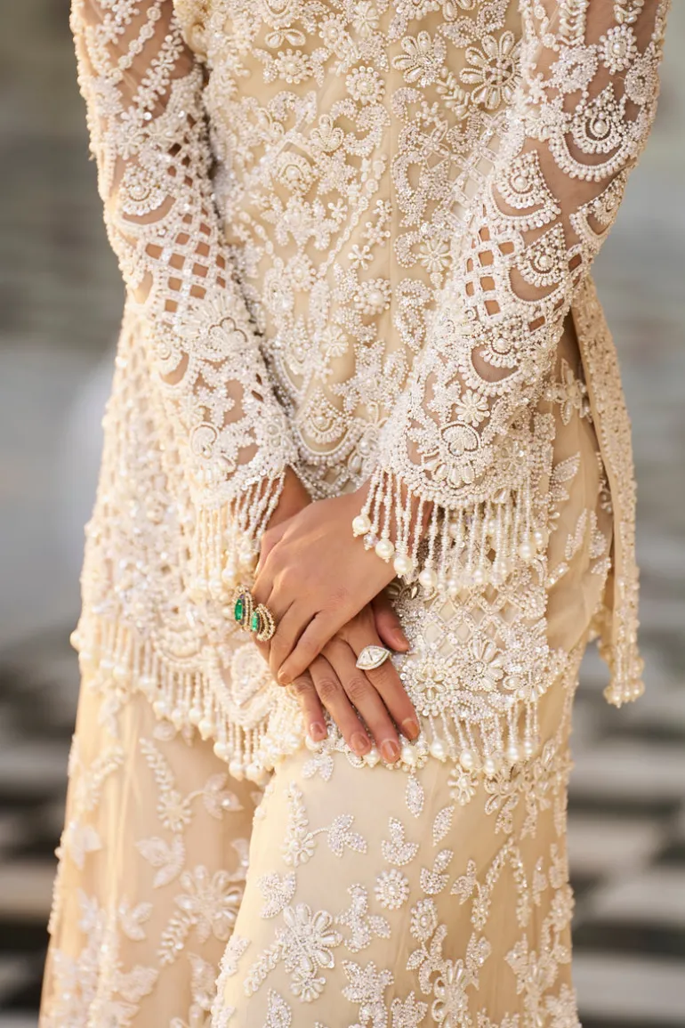 Fiori Nude Pearl Sharara Set