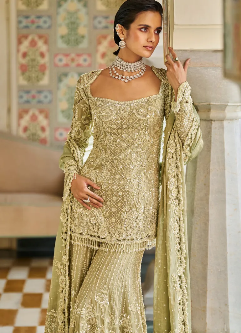 Fiori Sage Green Sharara Set