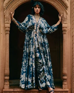 Floral Jaal Print Kaftan Set