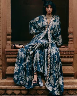 Floral Jaal Print Kaftan Set