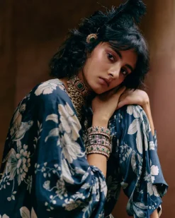 Floral Jaal Print Kaftan Set