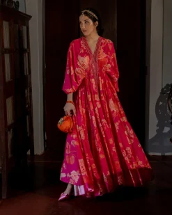 Flourishing Floral Jaal Kaftan Set