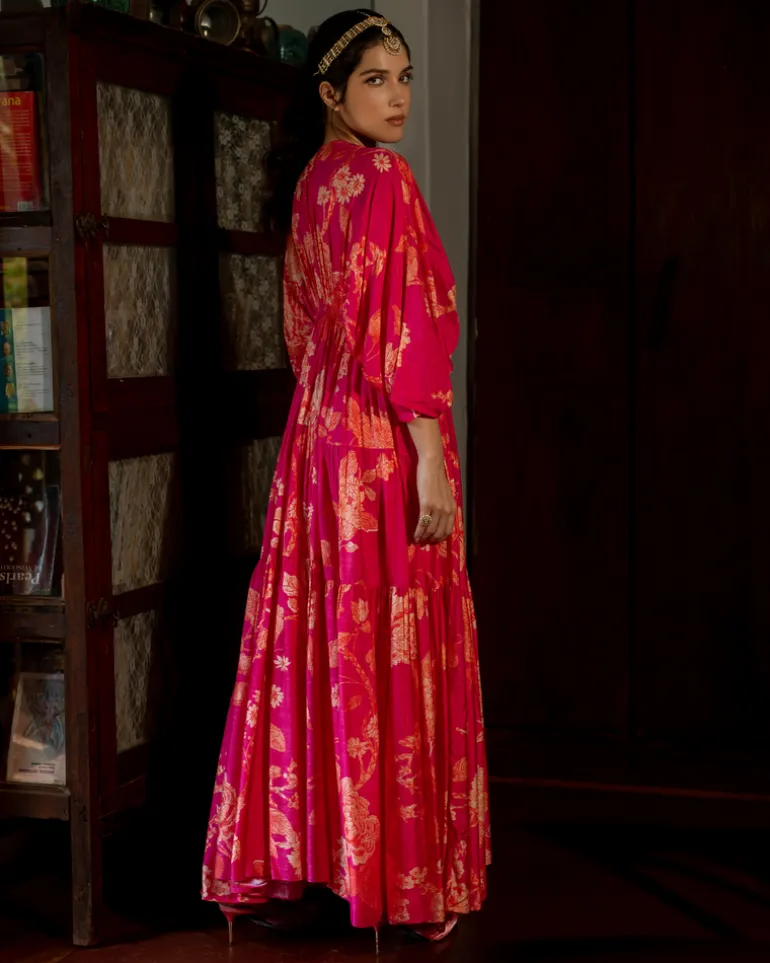 Flourishing Floral Jaal Kaftan Set