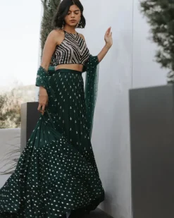 Forest Green Lila Lehenga