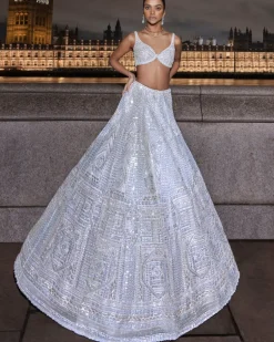 Frosty White Sequin Lehenga Set