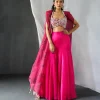Fuchsia Blossom Cape & Sharara Set