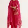 Fuchsia Pink Dori And Sequins Embroidered Kurta And Dhoti Set