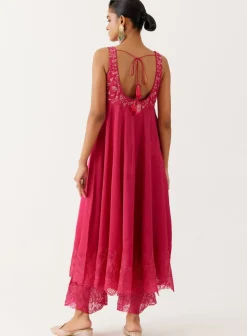 Fuchsia Pink Dori And Sequins Embroidered Anarkali Set