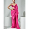 Fuchsia Pink Handloom Organza Sari Set
