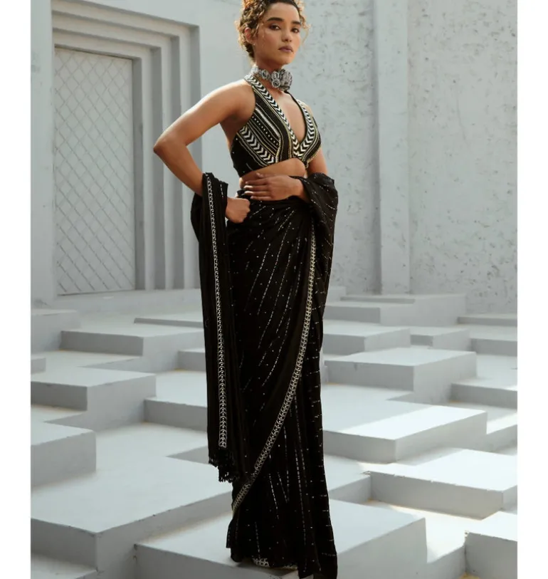 Galaxy Pre Drape Sari Set