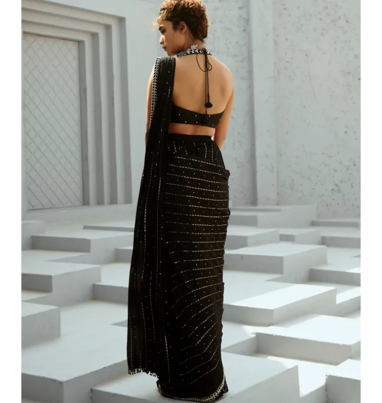 Galaxy Pre Drape Sari Set