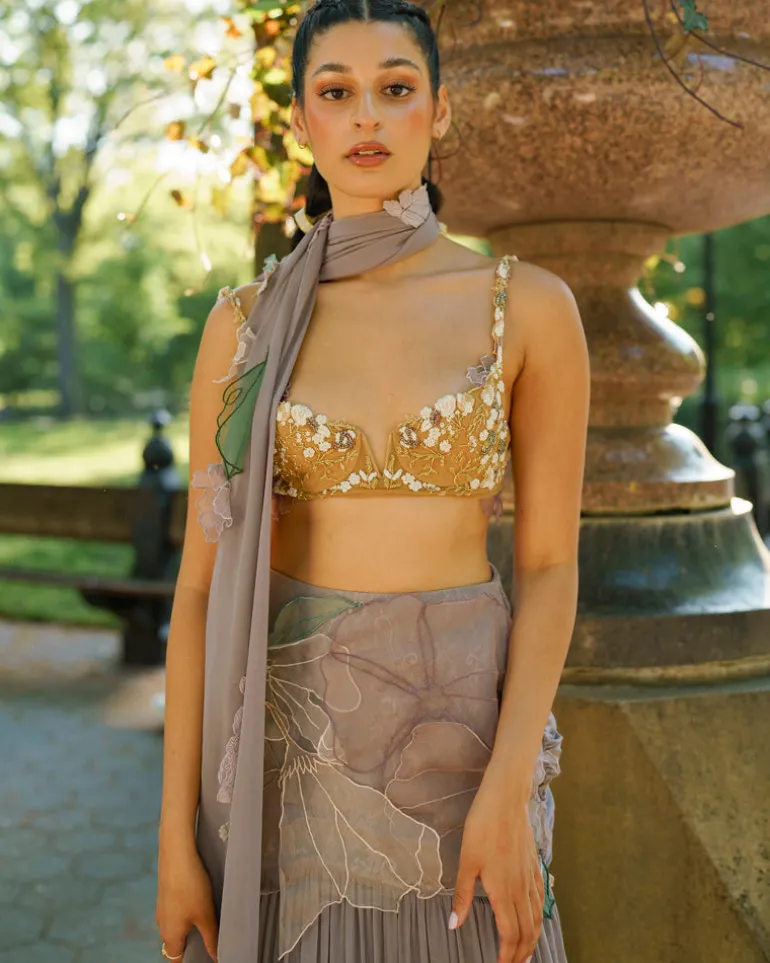 Garden Of Time Sari Set